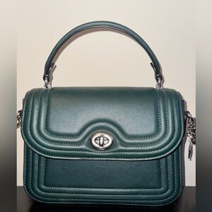 Emerald Green Coach Marlie top handle Satchel 🪴